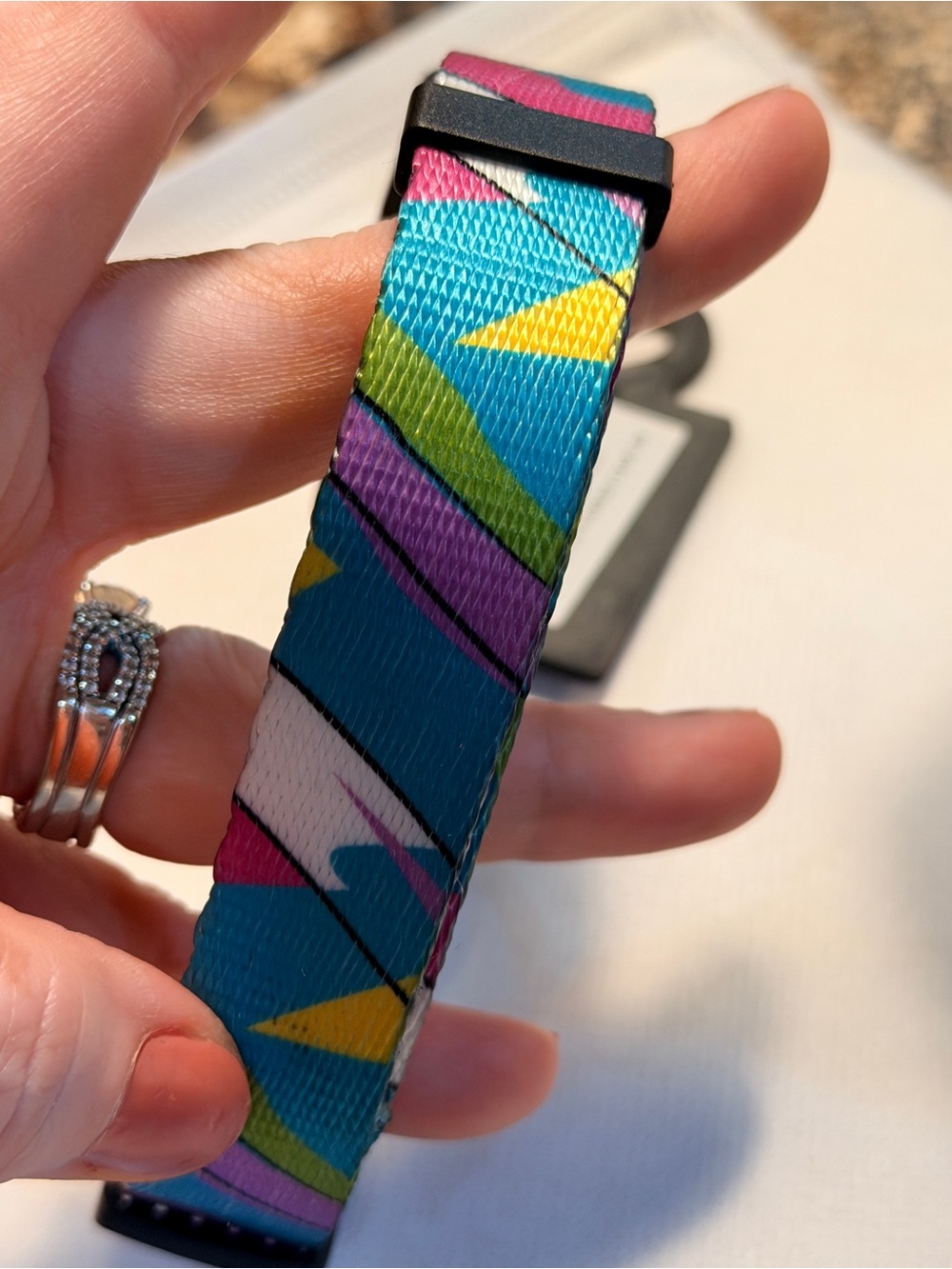 Weaver Pet Multicolor Dog Collar Neon Blue, Pink, Green Size Medium 13”-19” neck - Picture 4 of 4